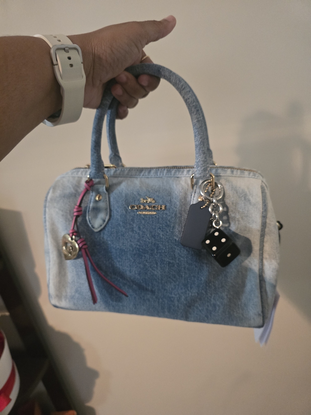 Coach Denim Satchel Handbag in Blue